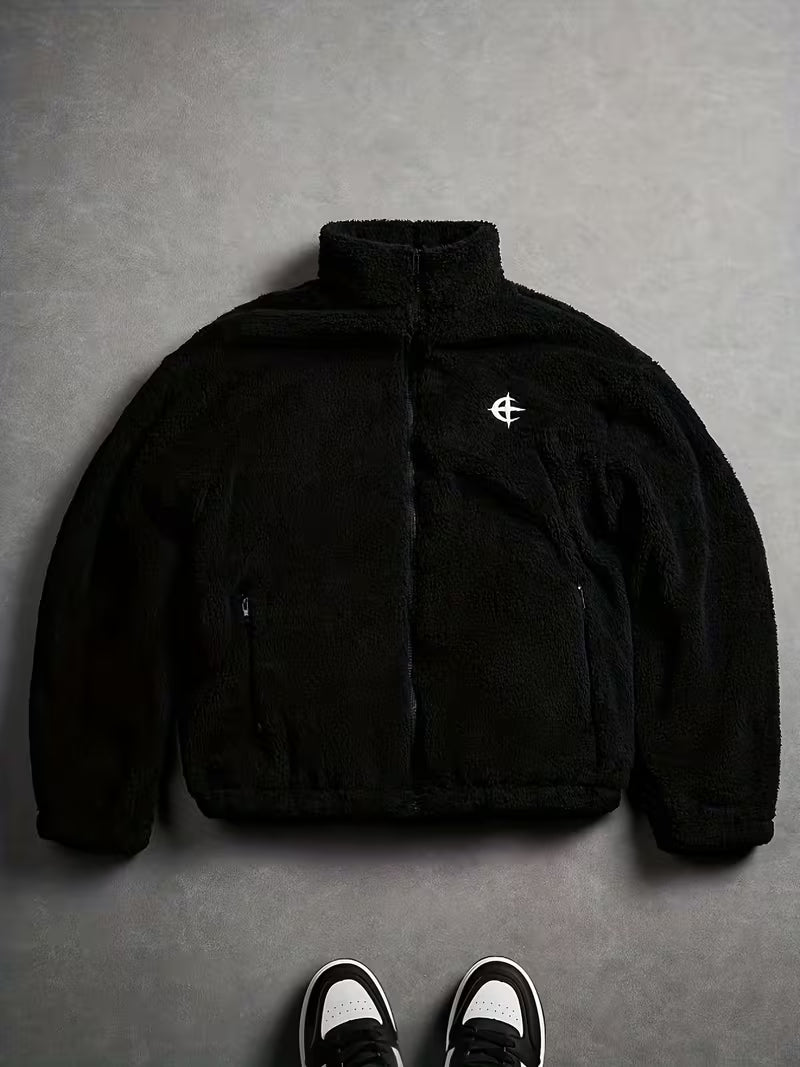 Streetrush Men'S Casual Embroidered Velvet Jacket