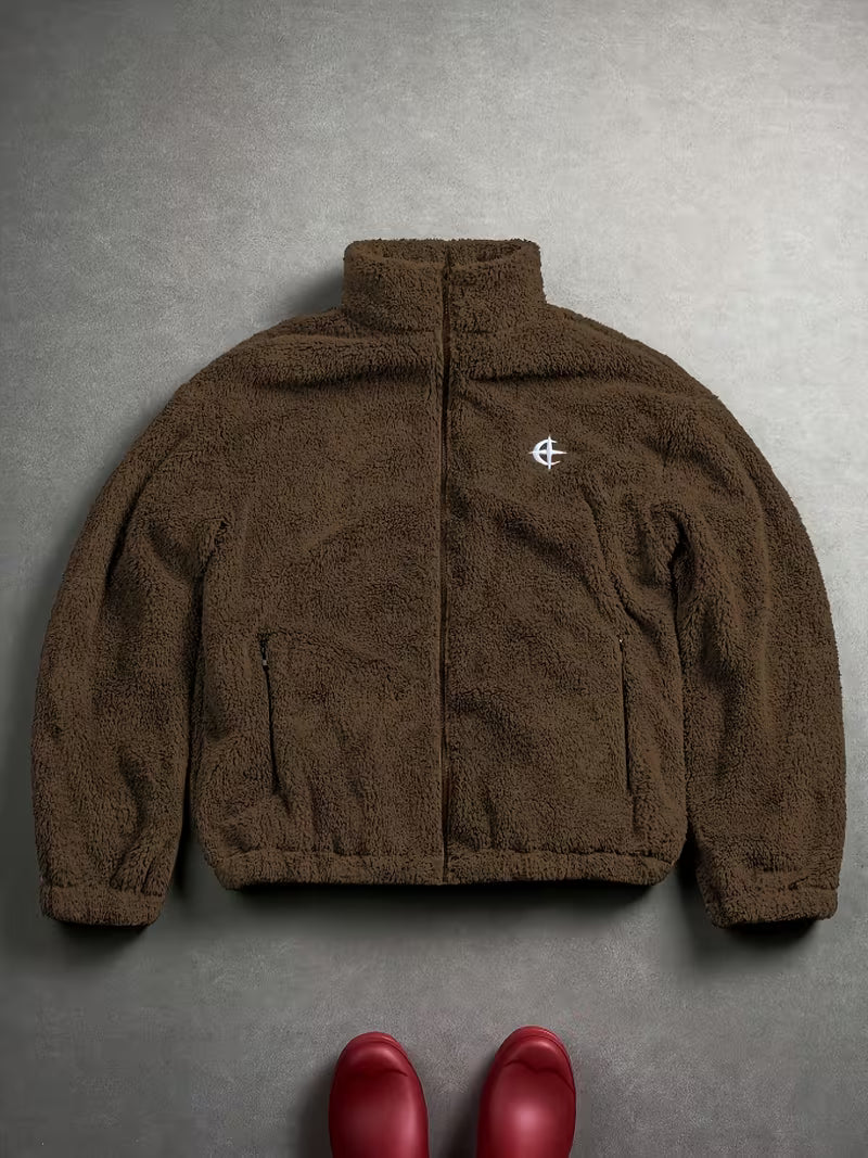 Streetrush Men'S Casual Embroidered Velvet Jacket