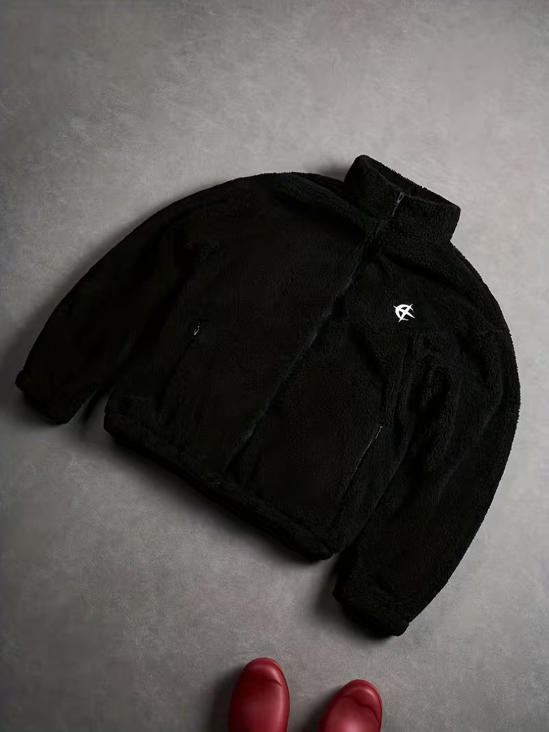 Streetrush Men'S Casual Embroidered Velvet Jacket