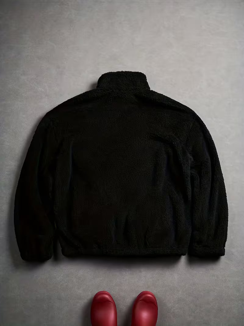 Streetrush Men'S Casual Embroidered Velvet Jacket