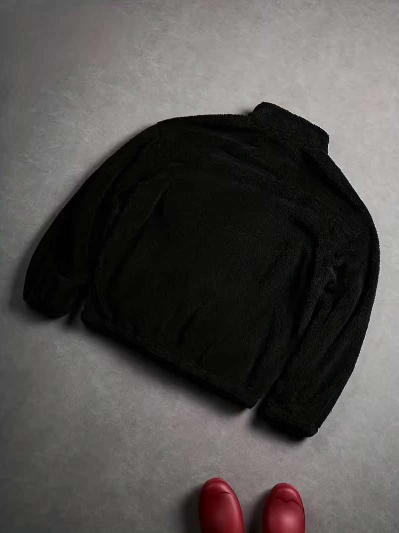 Streetrush Men'S Casual Embroidered Velvet Jacket