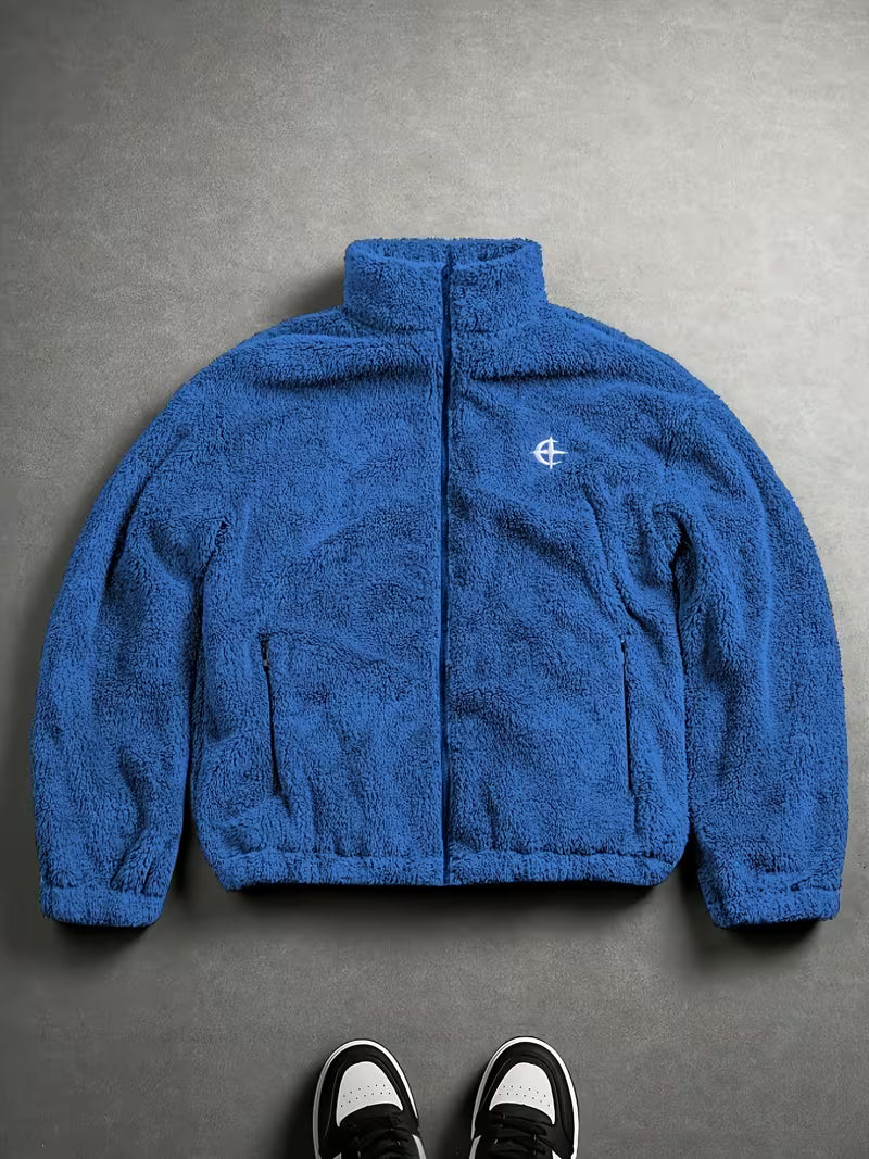 Streetrush Men'S Casual Embroidered Velvet Jacket